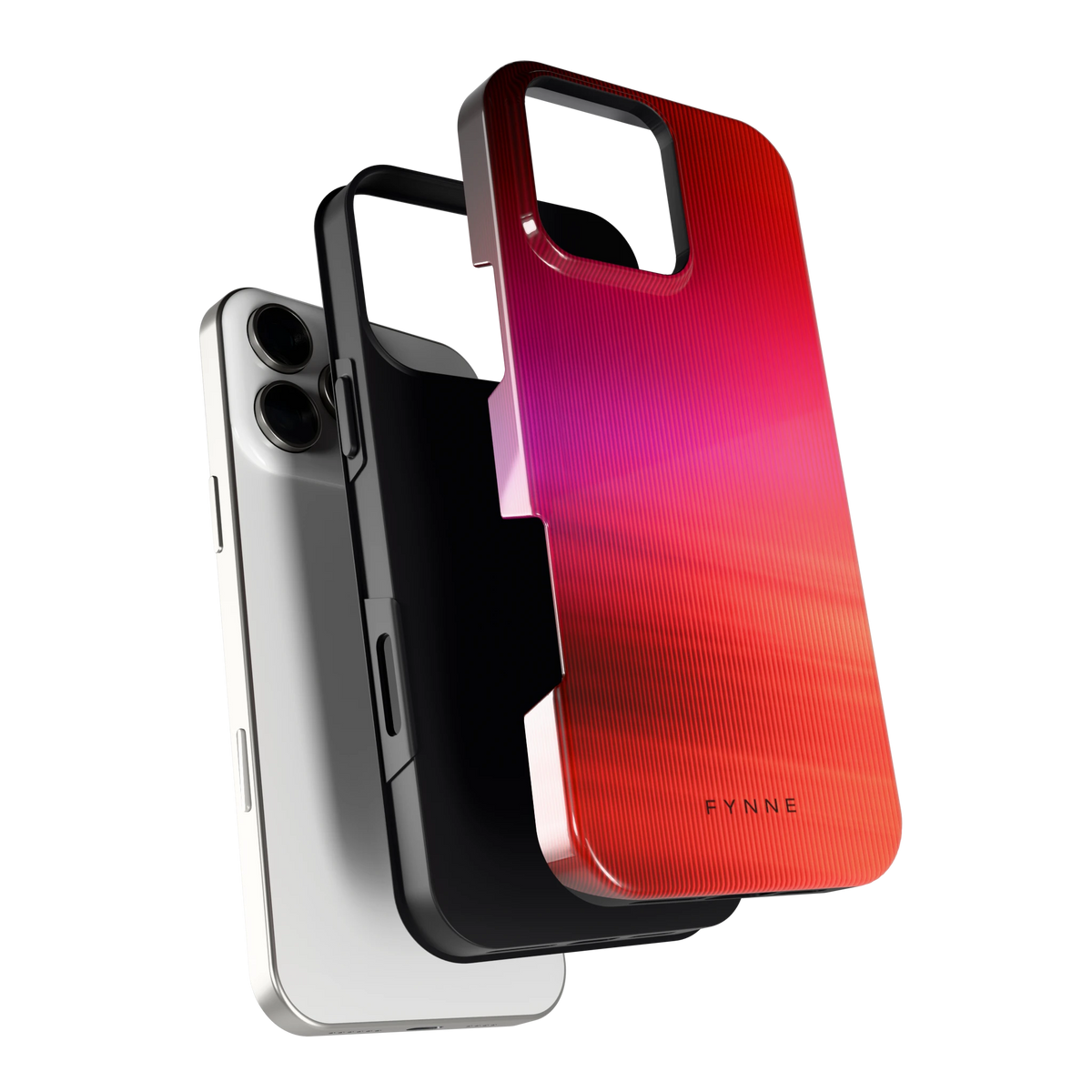 Rode Ribbelgloed hoesje voor iPhone 16 Pro Max, los van de telefoon