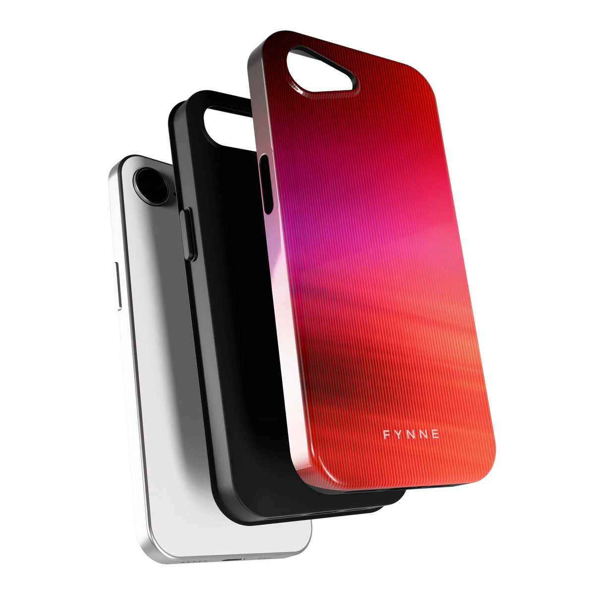 Rode Ribbelgloed hoesje voor iPhone 16e, los van de telefoon