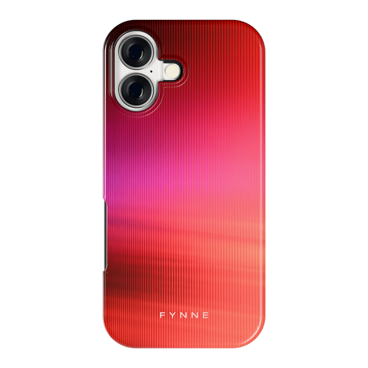Rode Ribbelgloed hoesje voor iPhone 17, achterkant