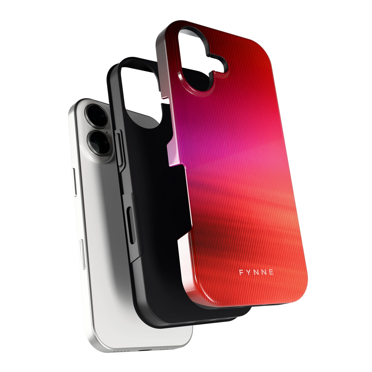 Rode Ribbelgloed hoesje voor iPhone 17, los van de telefoon