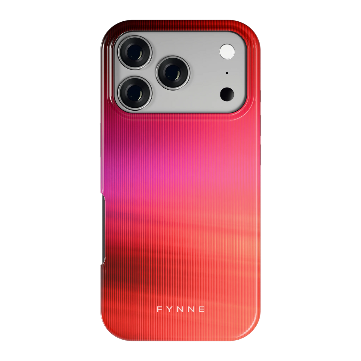 Rode Ribbelgloed hoesje voor iPhone 17 Pro, achterkant