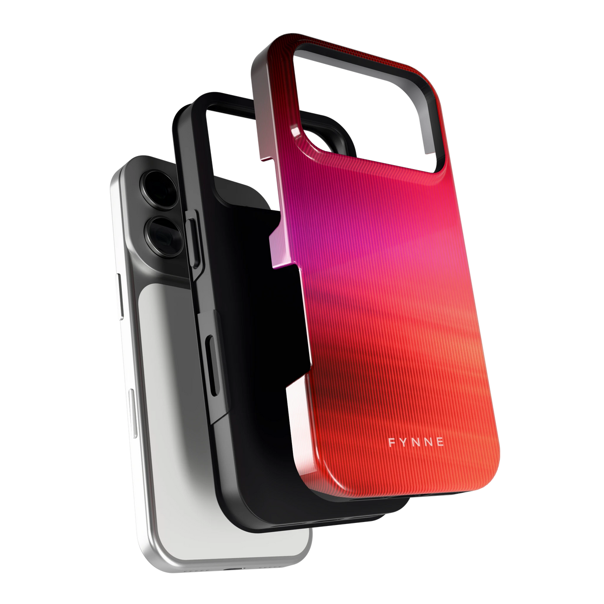 Rode Ribbelgloed hoesje voor iPhone 17 Pro, los van de telefoon