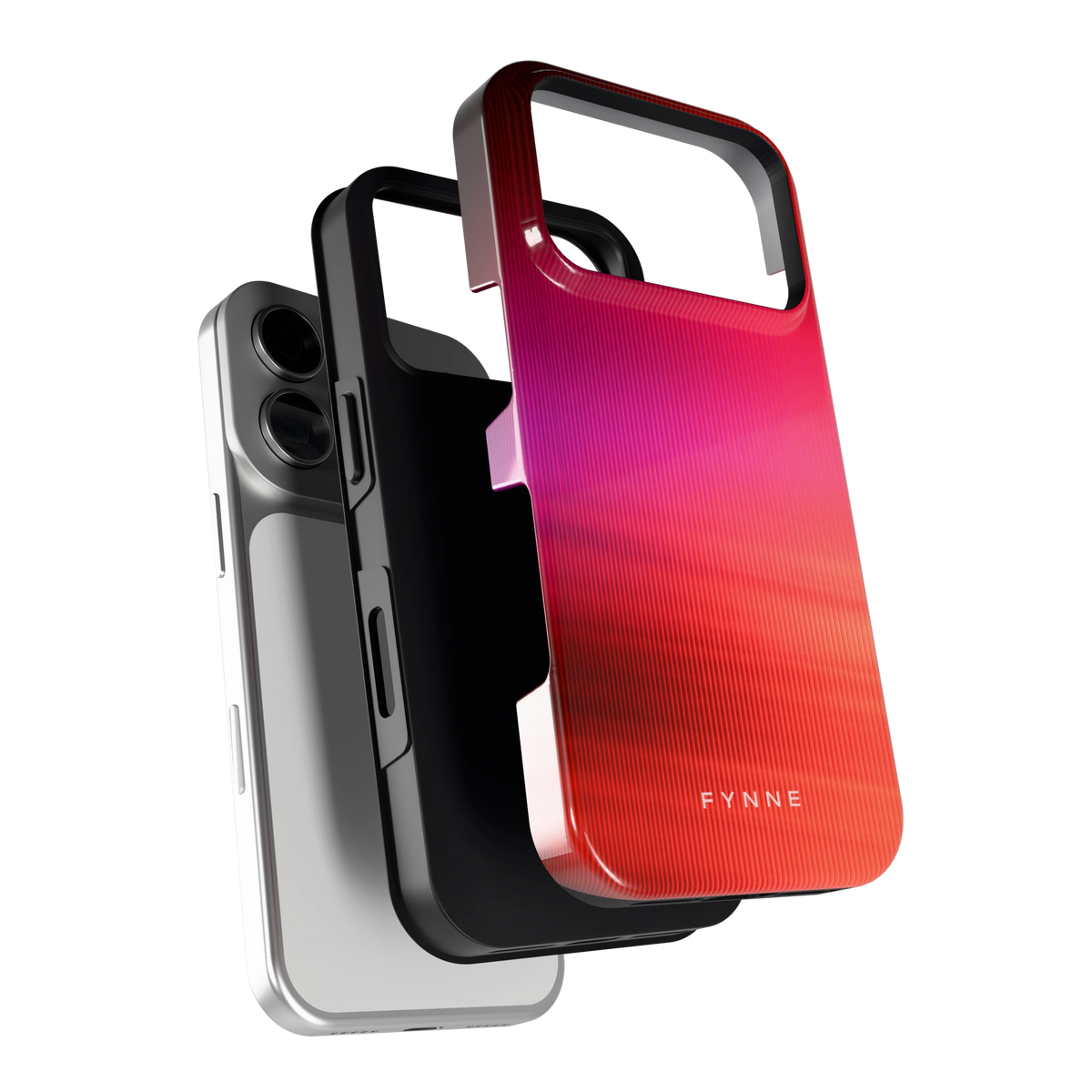 Rode Ribbelgloed hoesje voor iPhone 18 Pro, los van de telefoon