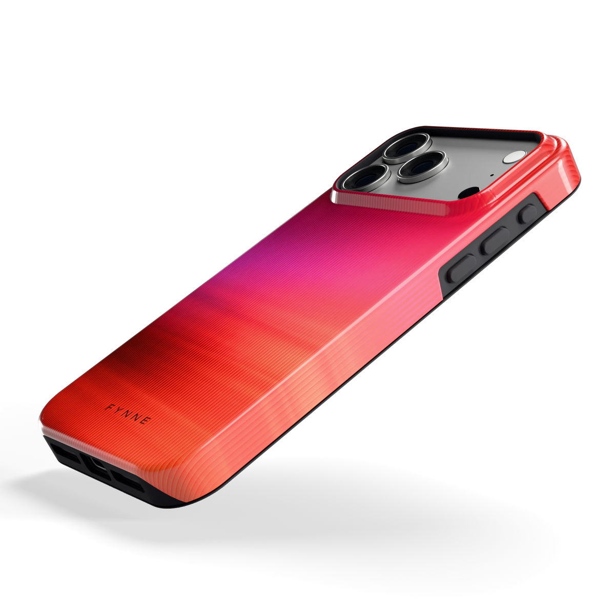 Rode Ribbelgloed hoesje voor iPhone 18 Pro Max, schuin