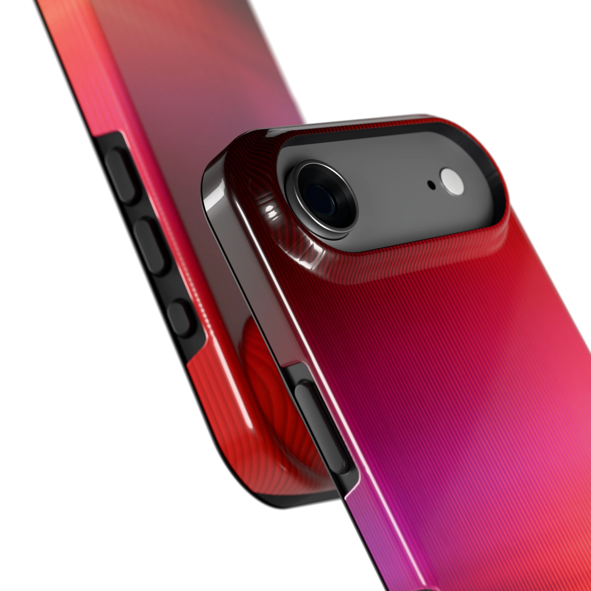 Rode Ribbelgloed hoesje voor iPhone Air, close-up