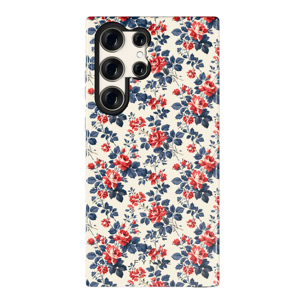 Rode rozen en marineblauw hoesje voor Galaxy S23 Ultra, achterkant