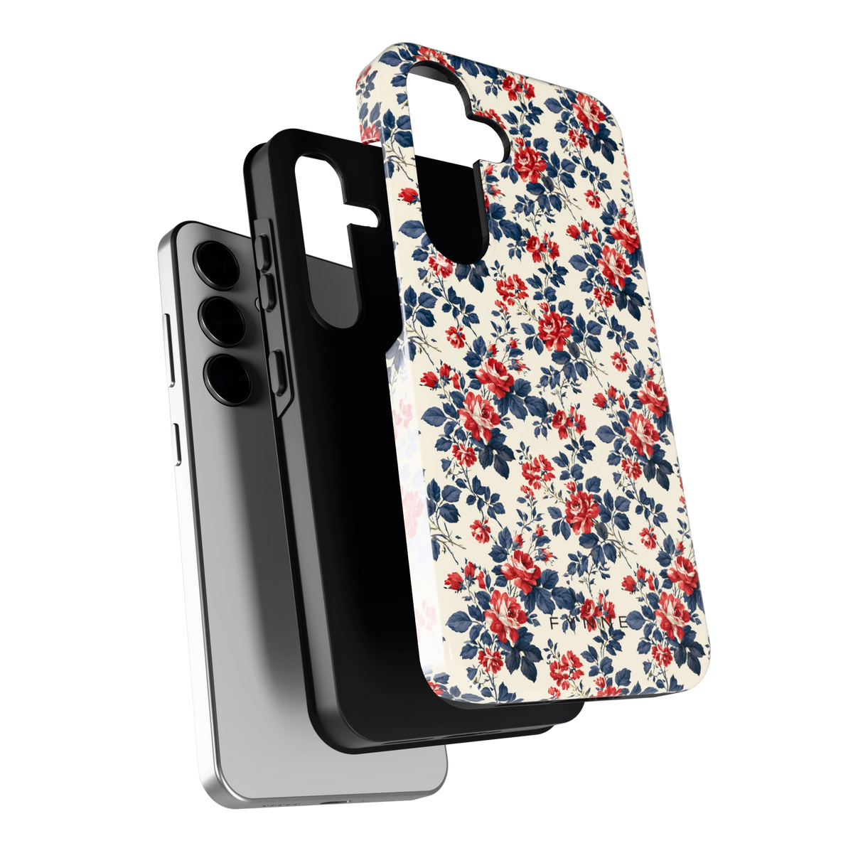 Rode rozen en marineblauw hoesje voor Galaxy S24, los van de telefoon