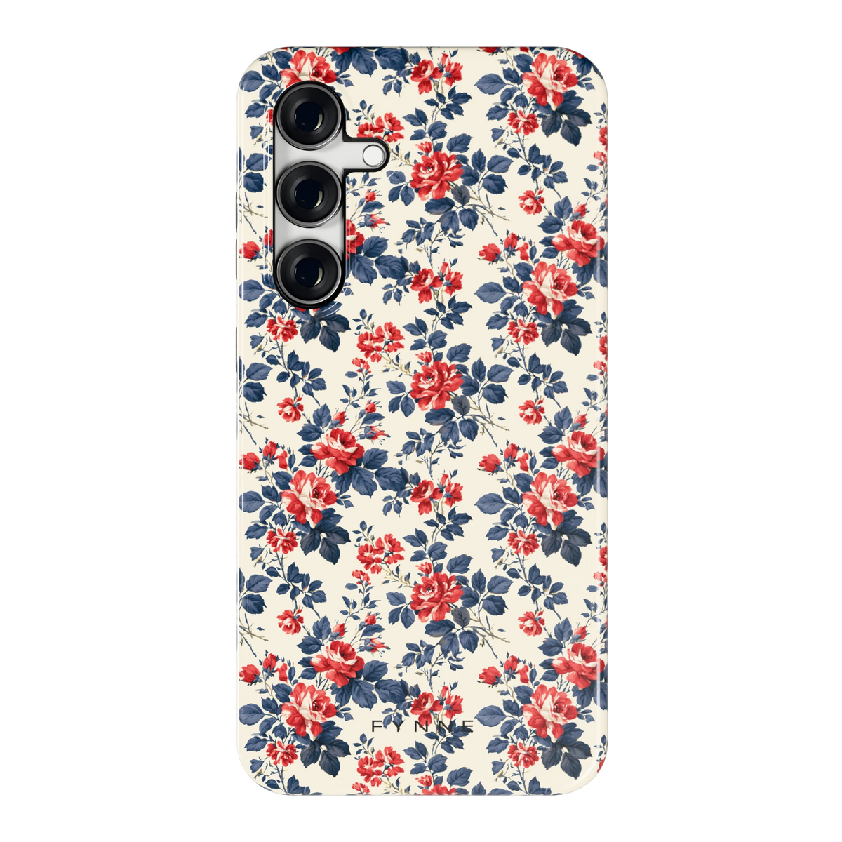Rode rozen en marineblauw hoesje voor Galaxy S24 FE, achterkant