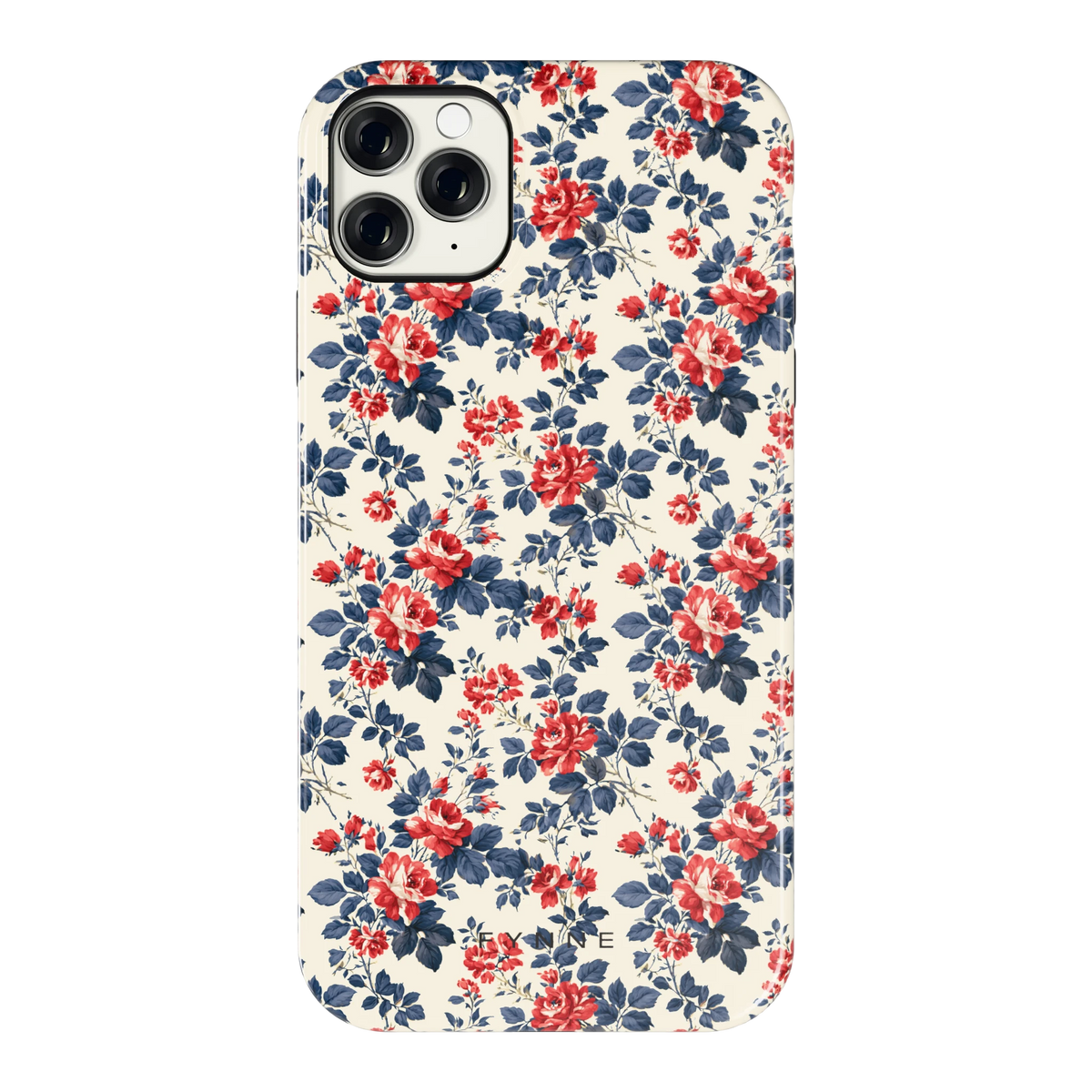 Rode rozen en marineblauw hoesje voor iPhone 11 Pro Max, achterkant