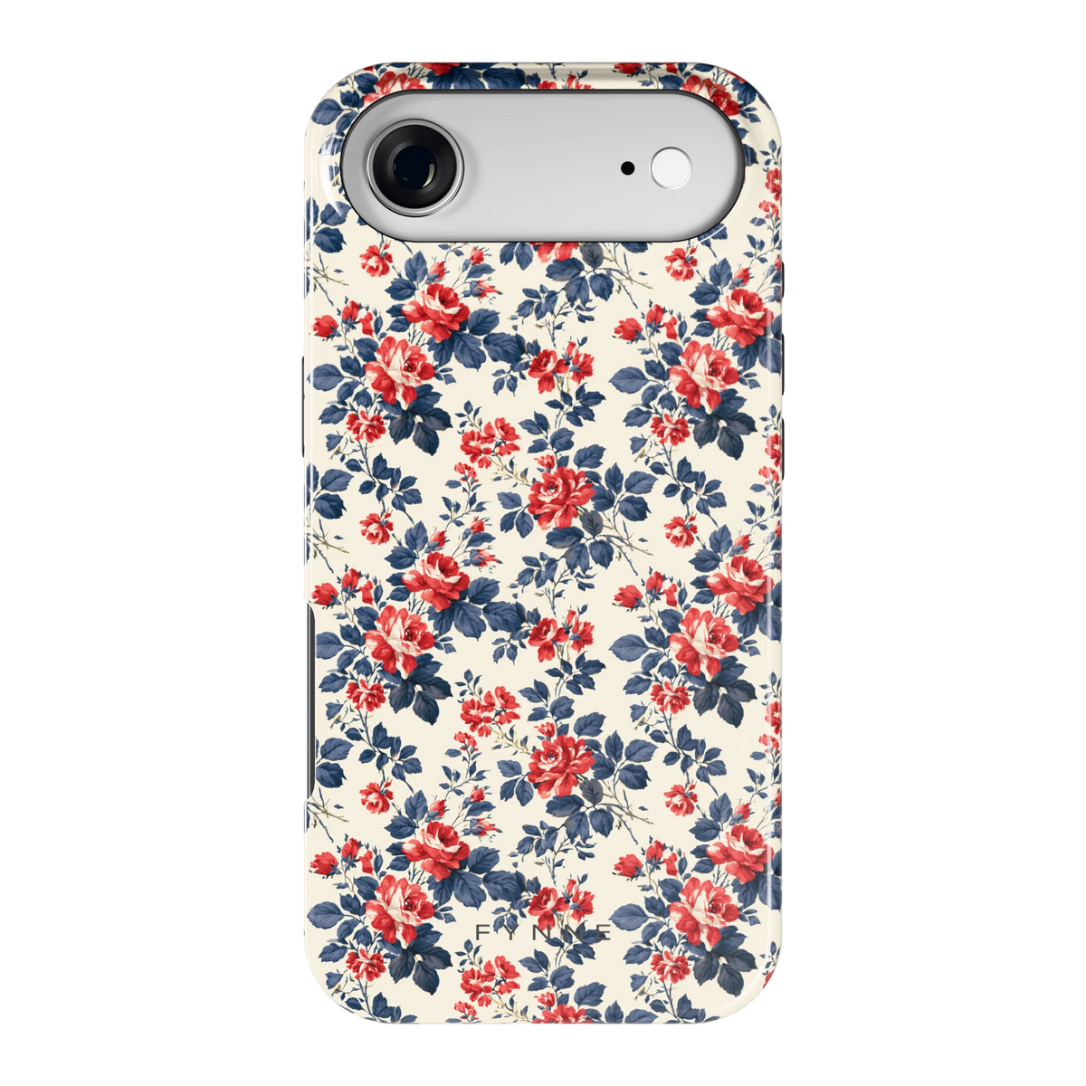 Rode rozen en marineblauw hoesje voor iPhone Air, achterkant