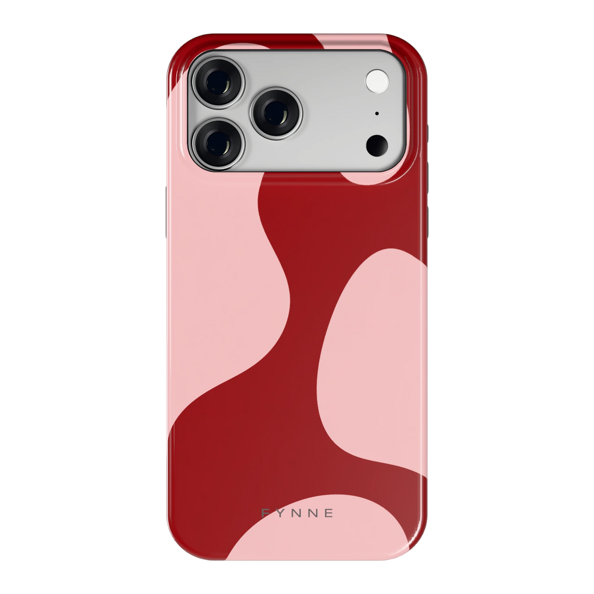 Rode golfvormen hoesje voor iPhone 18 Pro Max, achterkant