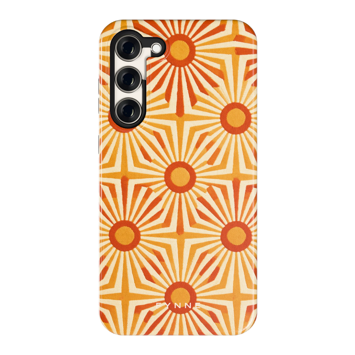 Retro Zonnestralen hoesje voor Galaxy S23+, achterkant