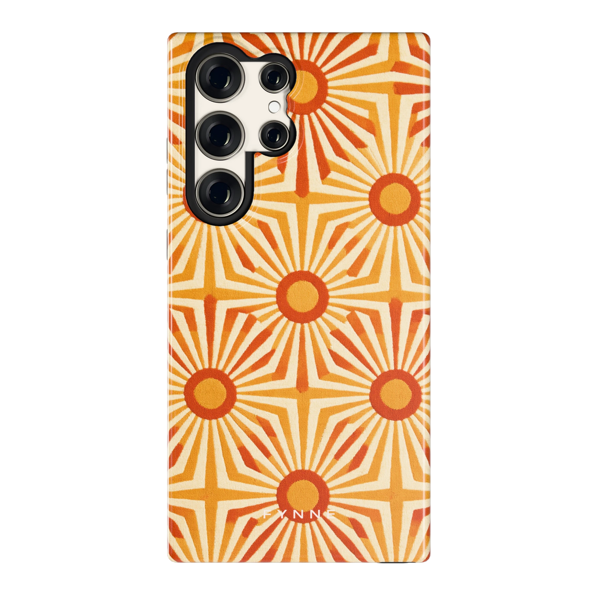Retro Zonnestralen hoesje voor Galaxy S23 Ultra, achterkant