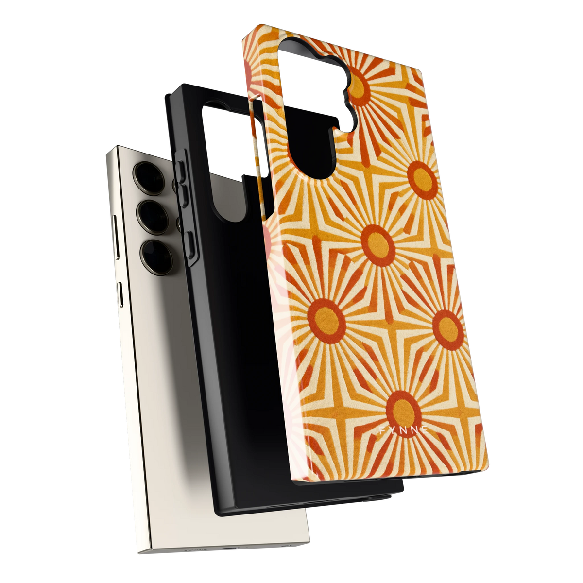 Retro Zonnestralen hoesje voor Galaxy S23 Ultra, los van de telefoon