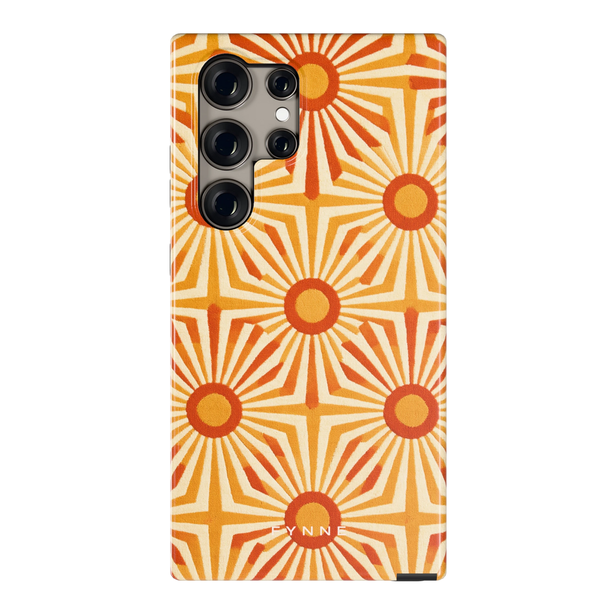 Retro Zonnestralen hoesje voor Galaxy S24 Ultra, achterkant