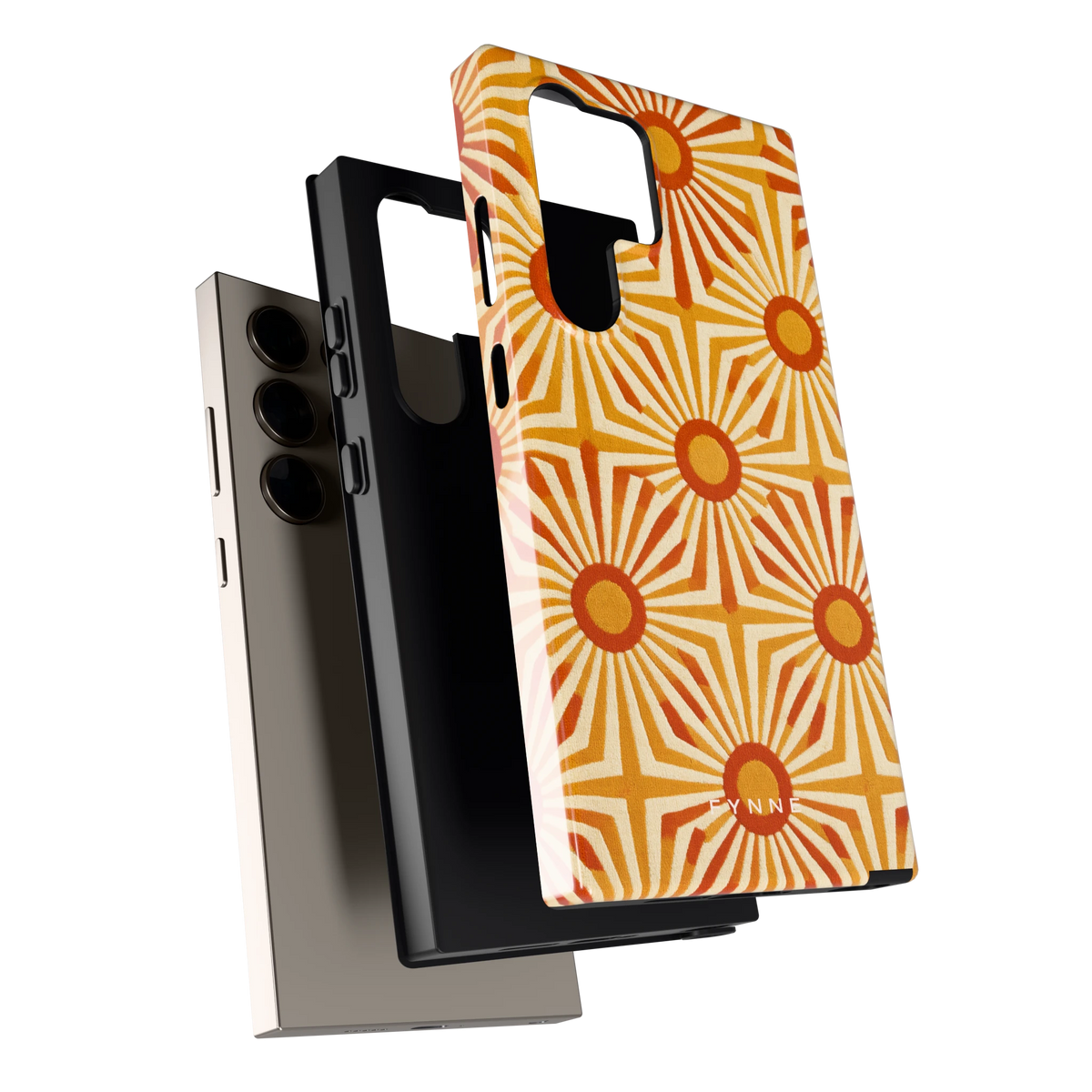 Retro Zonnestralen hoesje voor Galaxy S24 Ultra, los van de telefoon