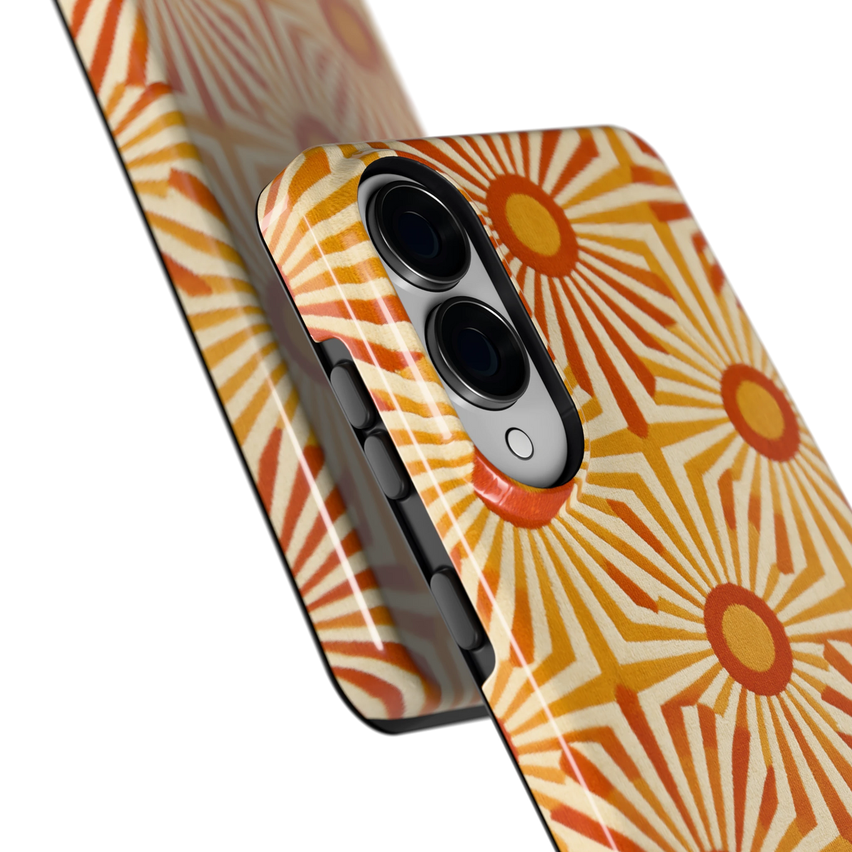 Retro Zonnestralen hoesje voor Galaxy S25 Edge, close-up