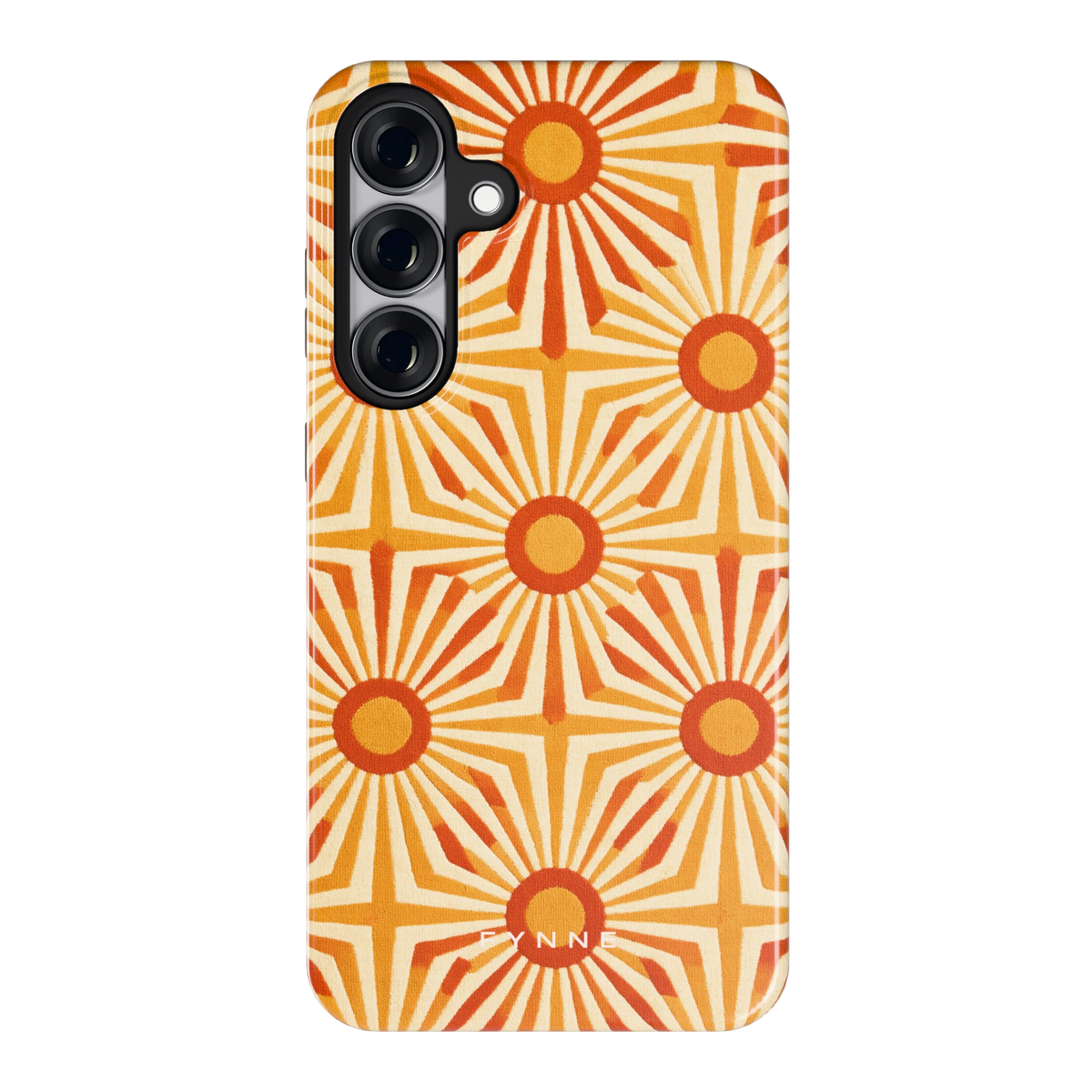 Retro Zonnestralen hoesje voor Galaxy S25+, achterkant