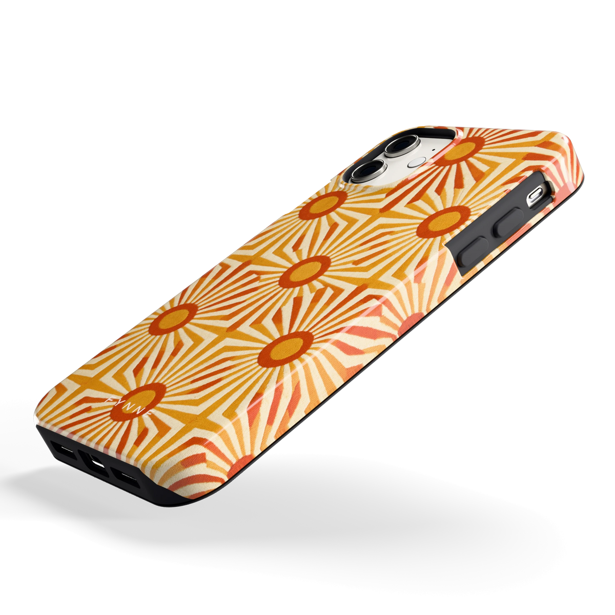 Retro Zonnestralen hoesje voor iPhone 11, schuin