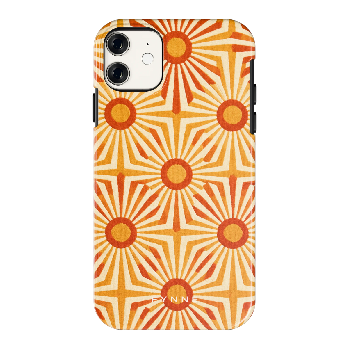 Retro Zonnestralen hoesje voor iPhone 11, achterkant