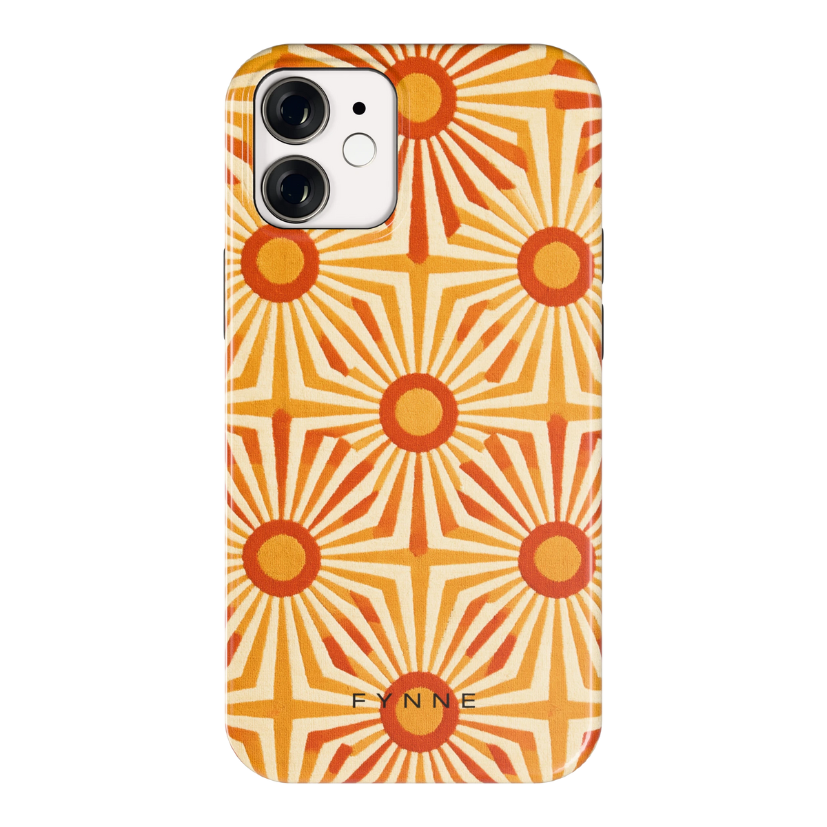 Retro Zonnestralen hoesje voor iPhone 12 mini, achterkant