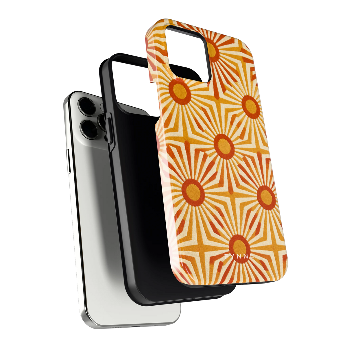 Retro Zonnestralen hoesje voor iPhone 12 Pro Max, los van de telefoon