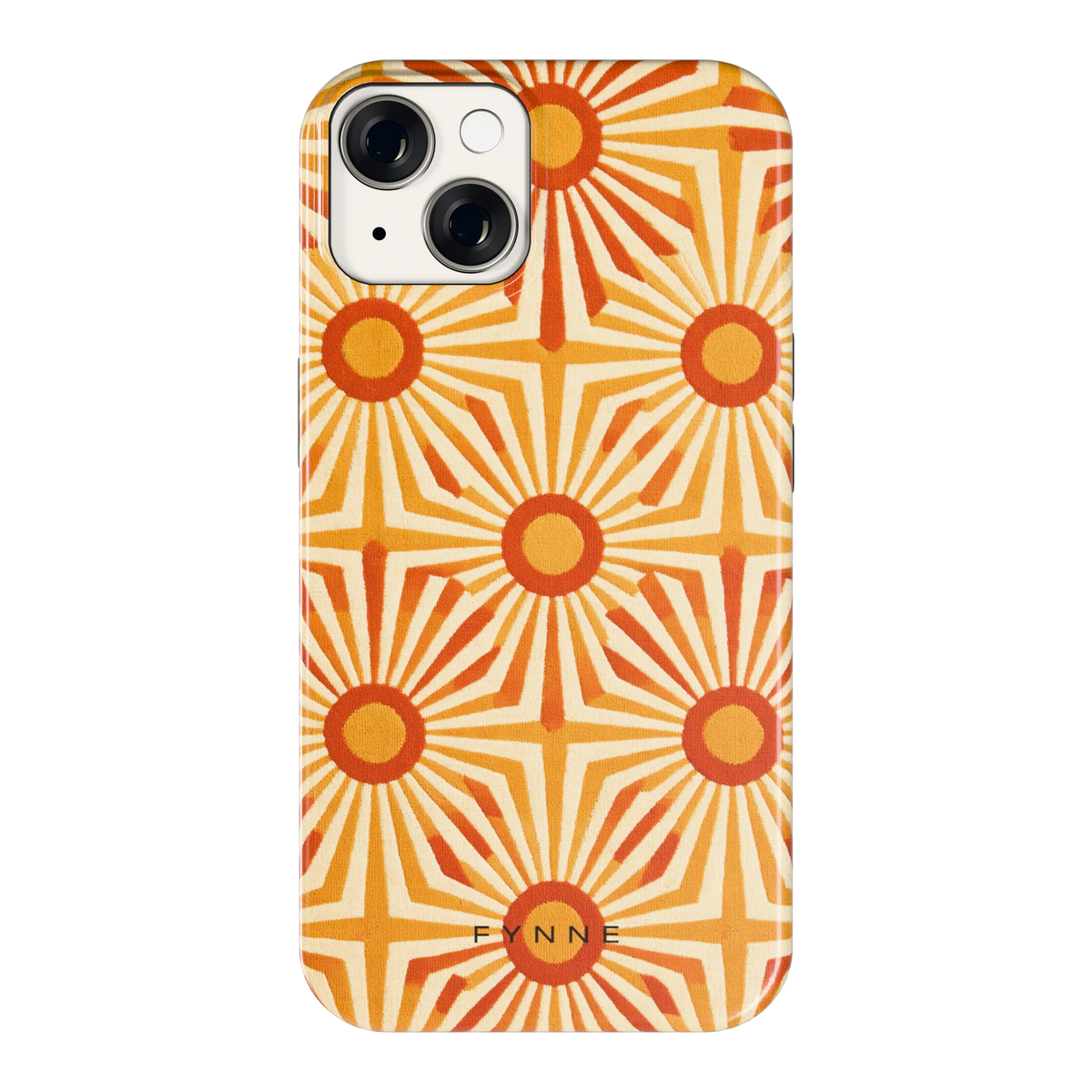 Retro Zonnestralen hoesje voor iPhone 14, achterkant