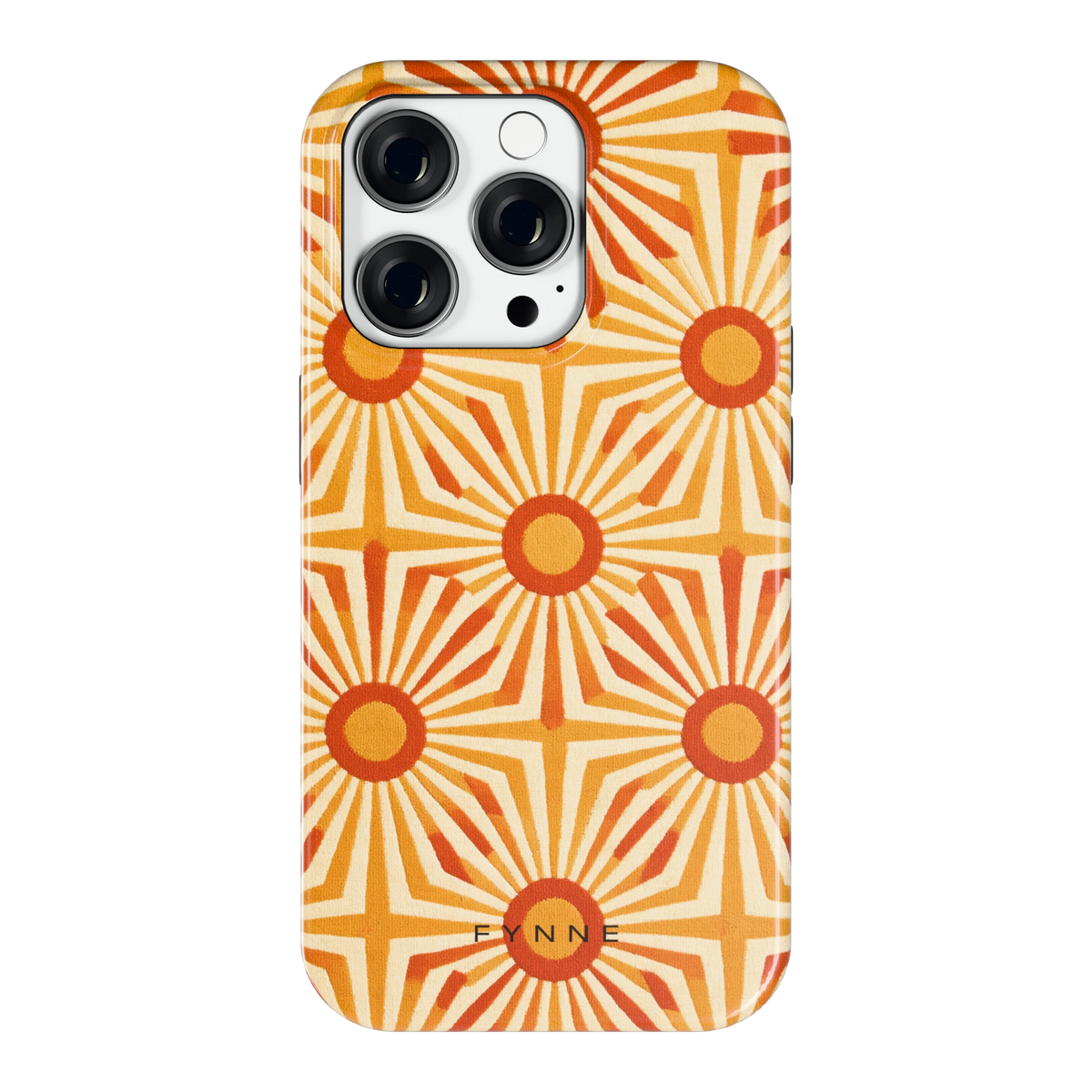Retro Zonnestralen hoesje voor iPhone 14 Pro, achterkant