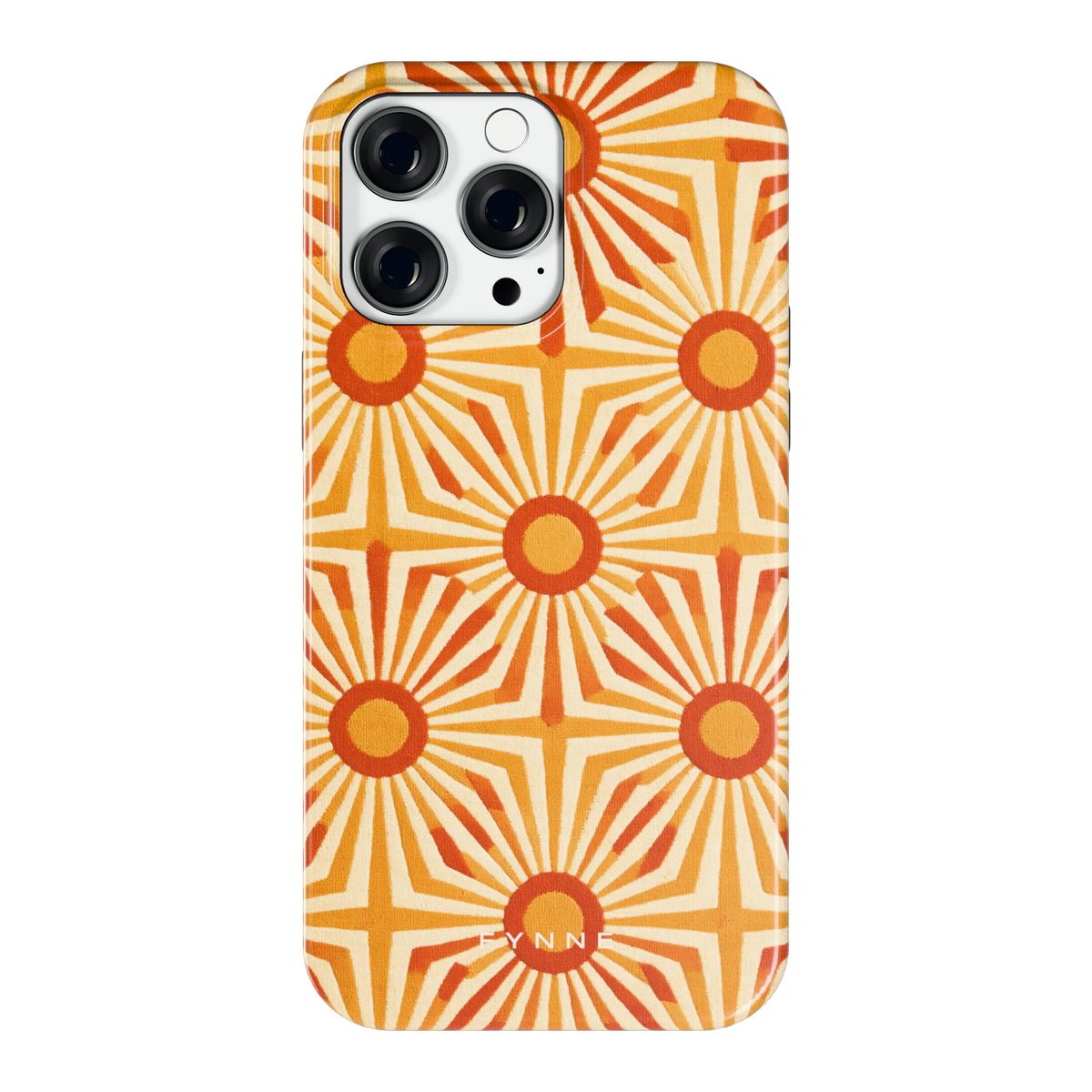 Retro Zonnestralen hoesje voor iPhone 14 Pro Max, achterkant