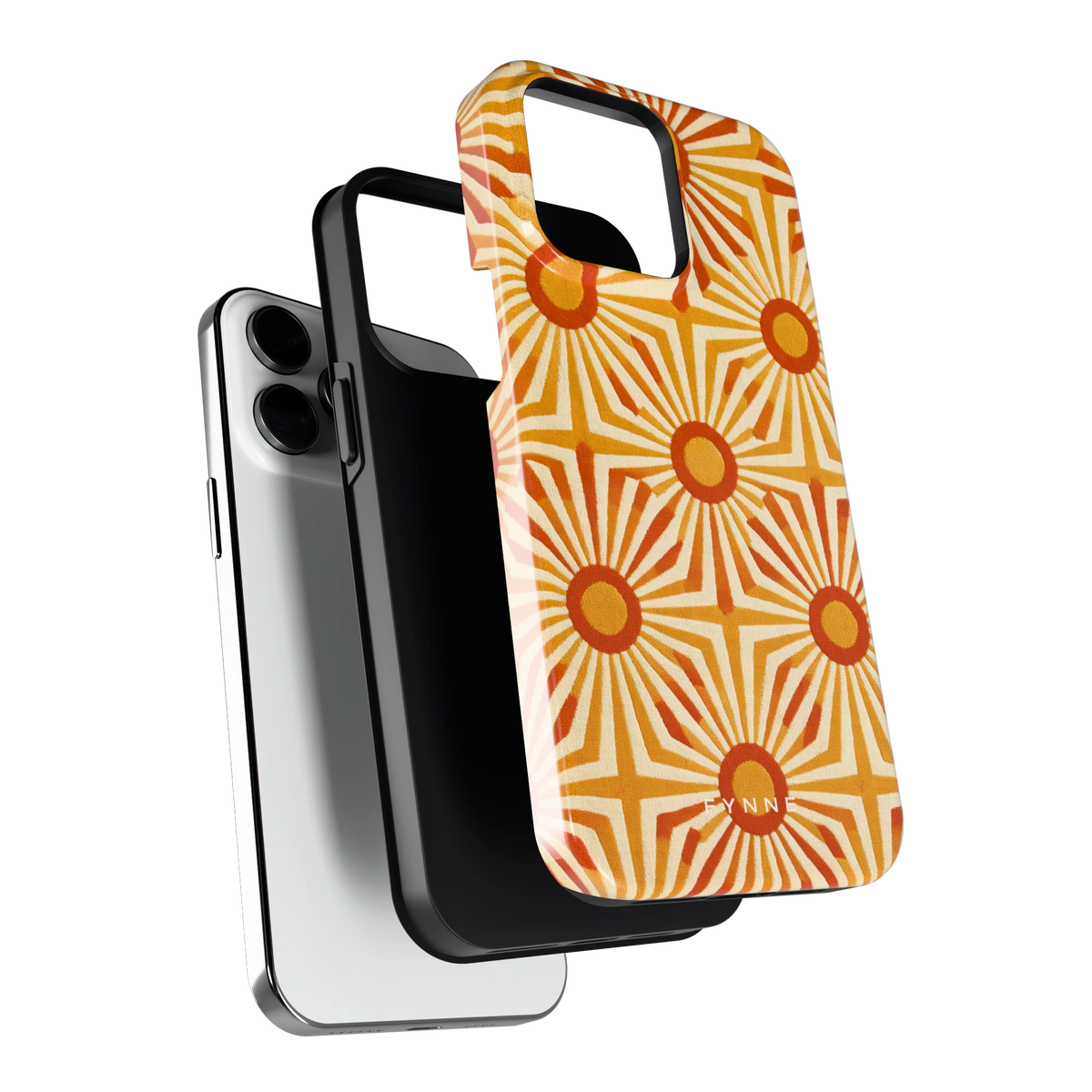 Retro Zonnestralen hoesje voor iPhone 14 Pro Max, los van de telefoon