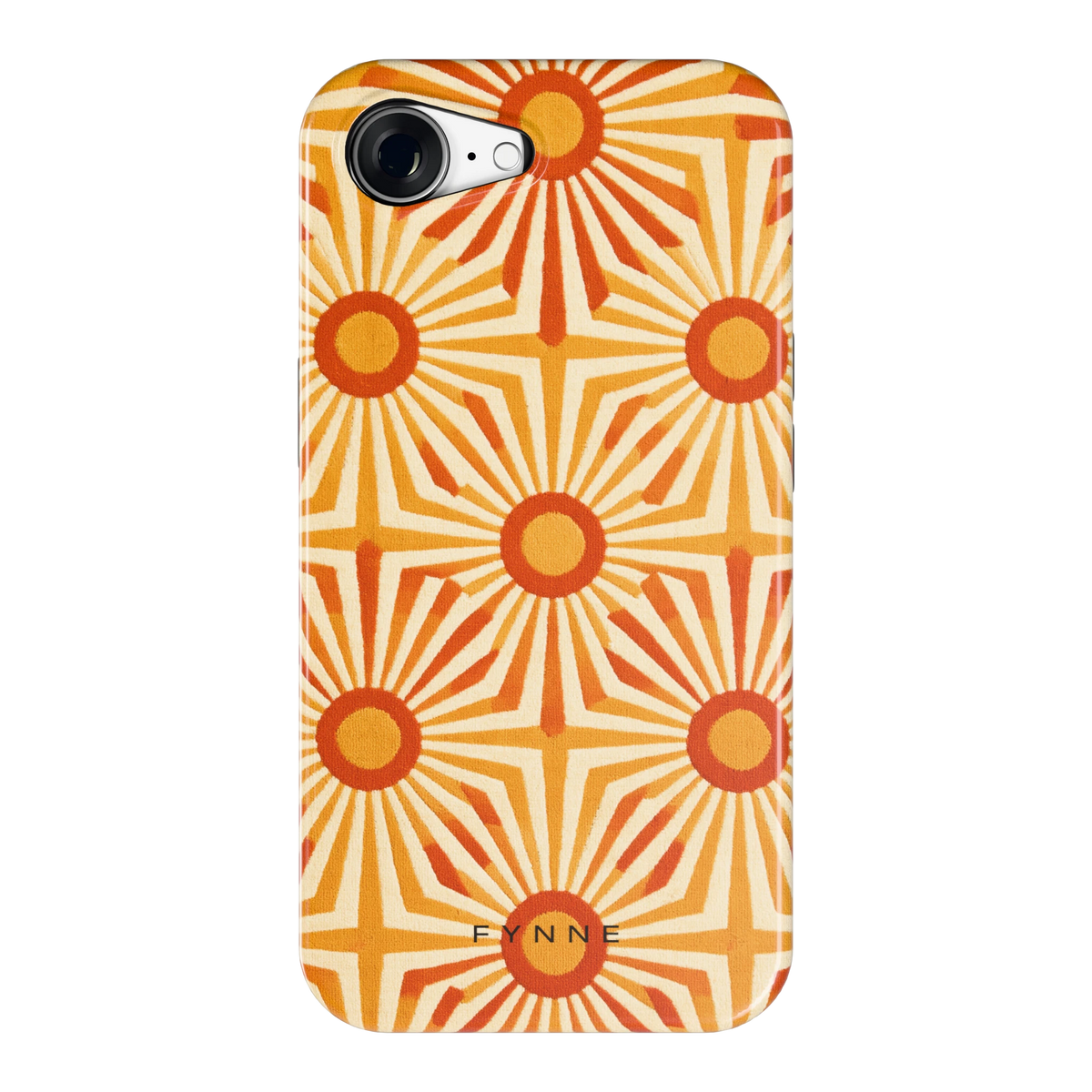 Retro Zonnestralen hoesje voor iPhone 16e, achterkant