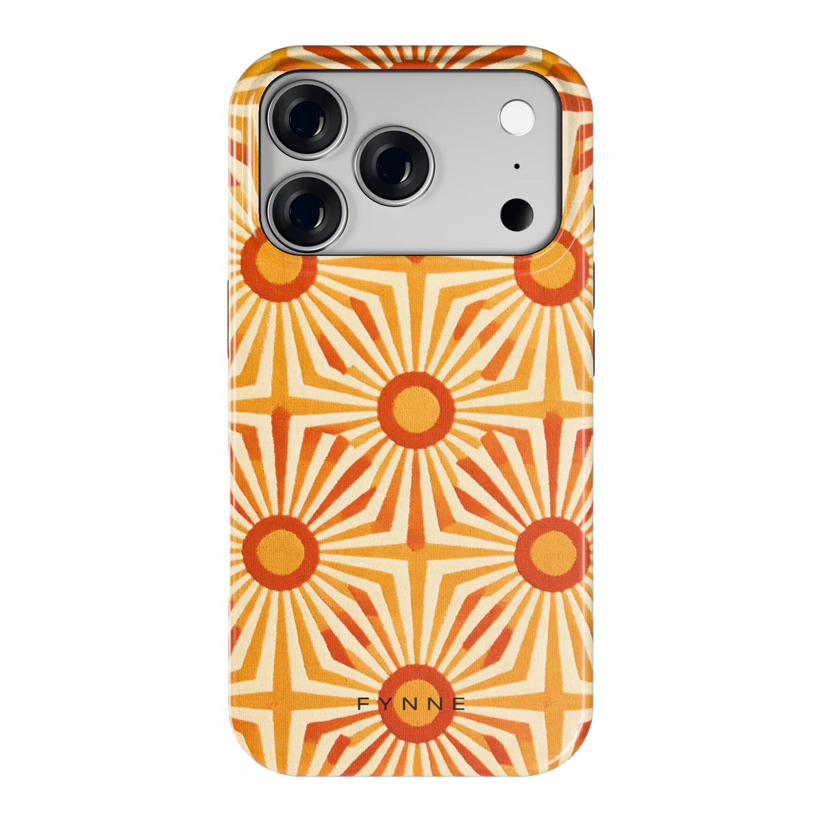 Retro Zonnestralen hoesje voor iPhone 18 Pro, achterkant