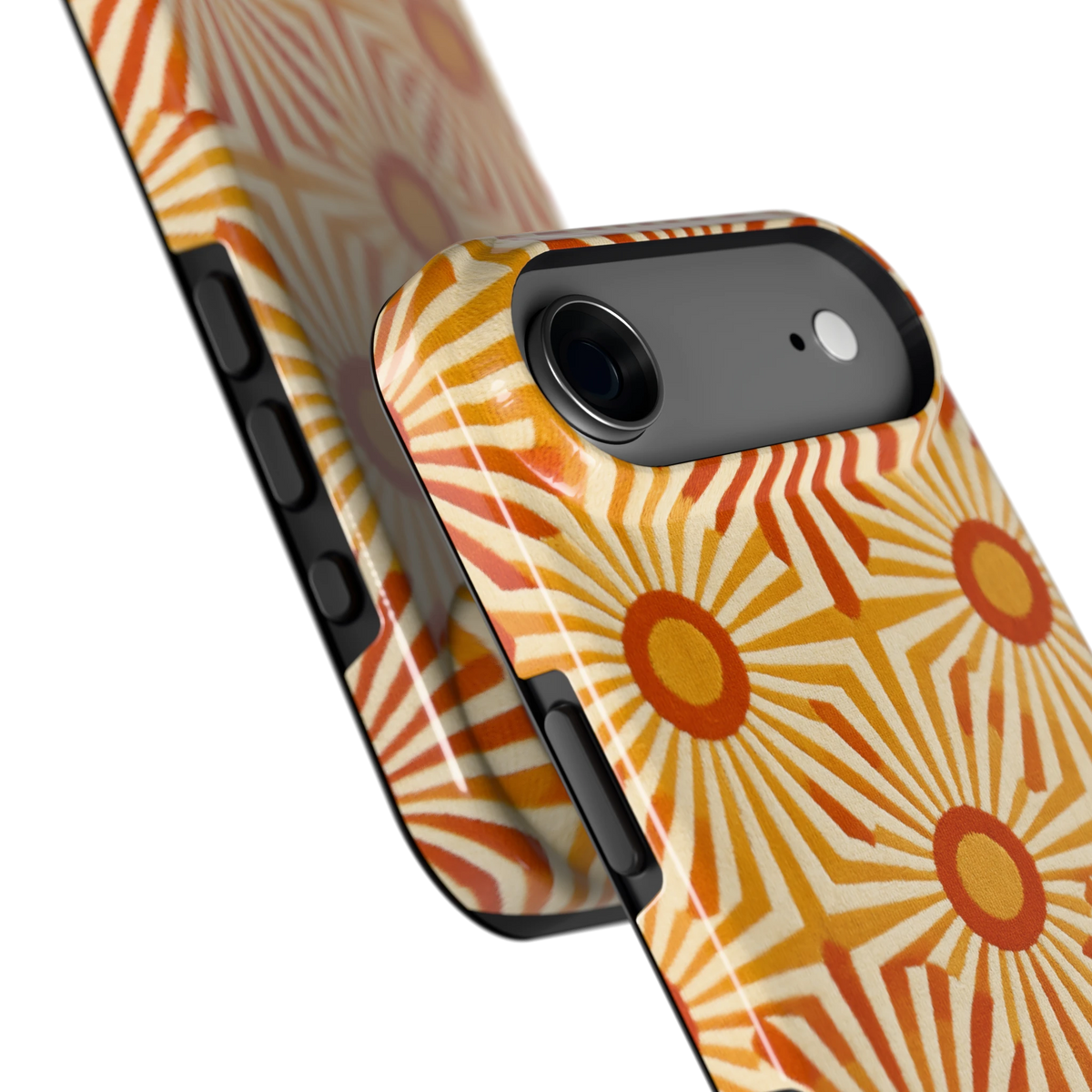 Retro Zonnestralen hoesje voor iPhone Air, close-up