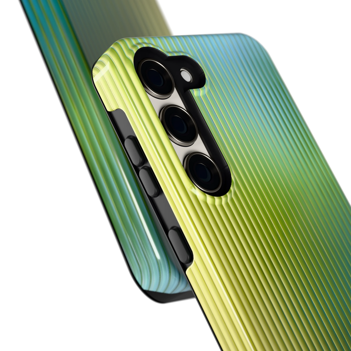 Geribbelde kleurgloed hoesje voor Galaxy S23, close-up