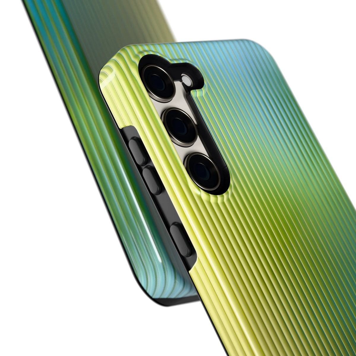 Geribbelde kleurgloed hoesje voor Galaxy S23+, close-up