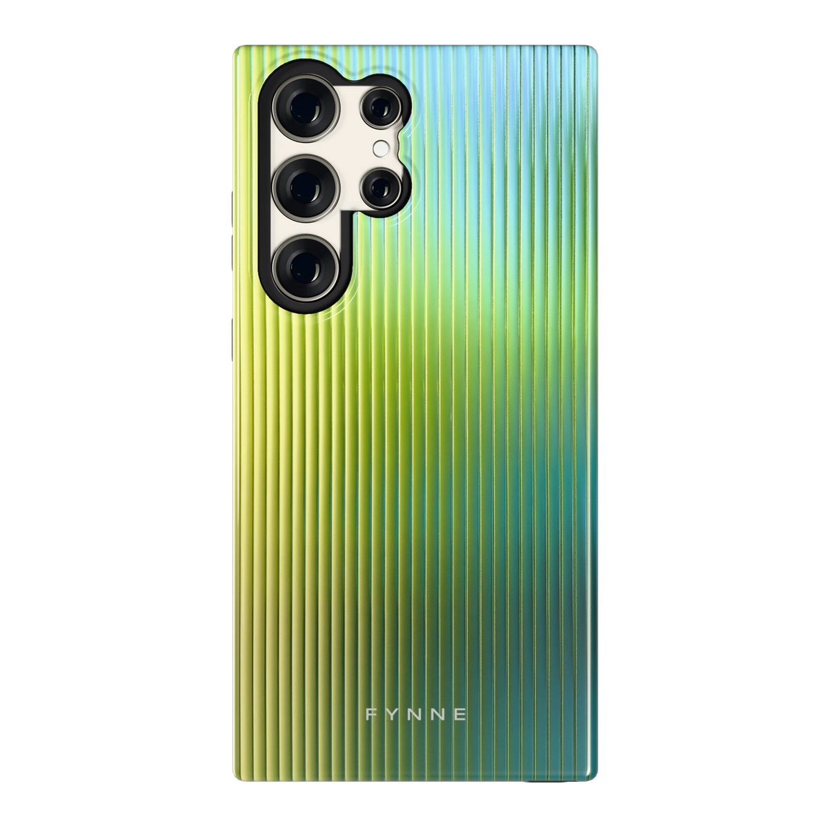 Geribbelde kleurgloed hoesje voor Galaxy S23 Ultra, achterkant