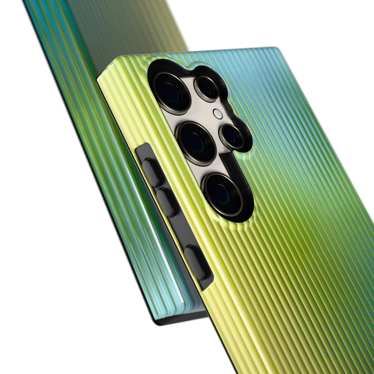 Geribbelde kleurgloed hoesje voor Galaxy S23 Ultra, close-up