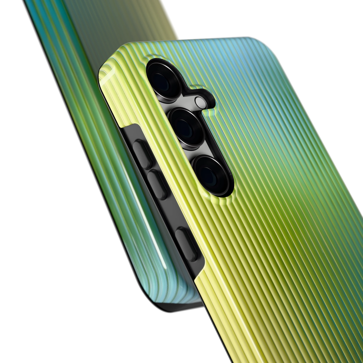 Geribbelde kleurgloed hoesje voor Galaxy S24 FE, close-up
