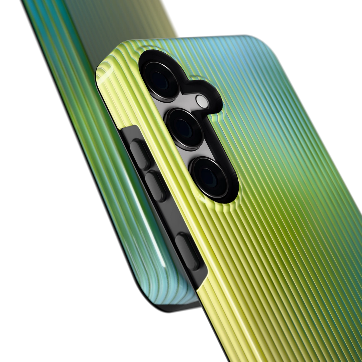 Geribbelde kleurgloed hoesje voor Galaxy S24, close-up