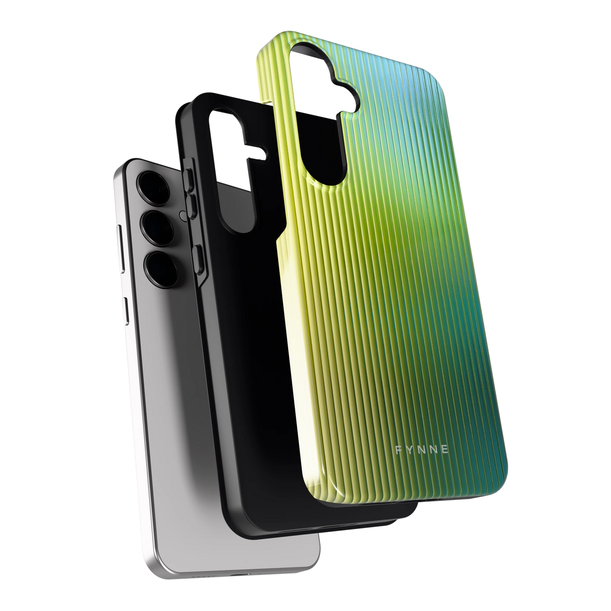 Geribbelde kleurgloed hoesje voor Galaxy S24+, los van de telefoon