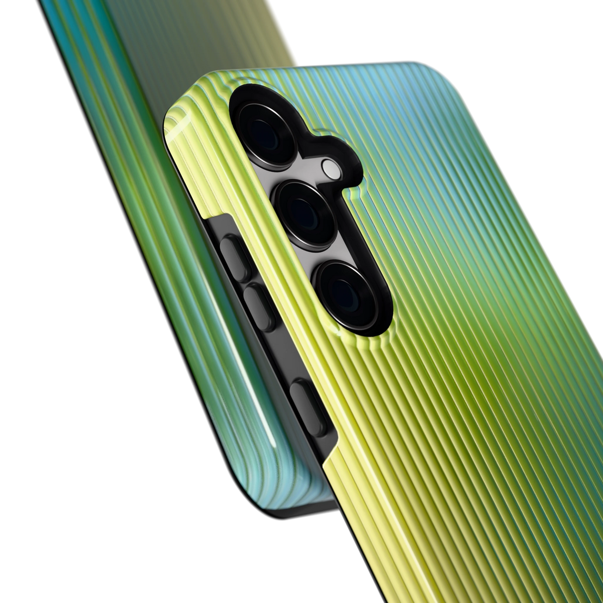 Geribbelde kleurgloed hoesje voor Galaxy S24+, close-up