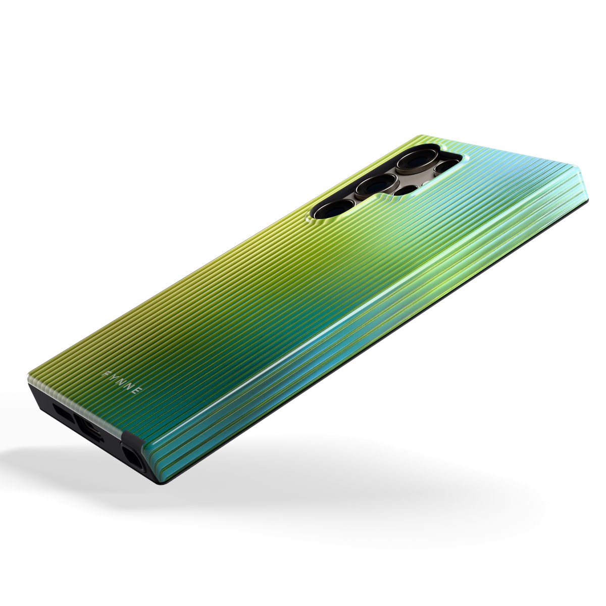Geribbelde kleurgloed hoesje voor Galaxy S24 Ultra, schuin