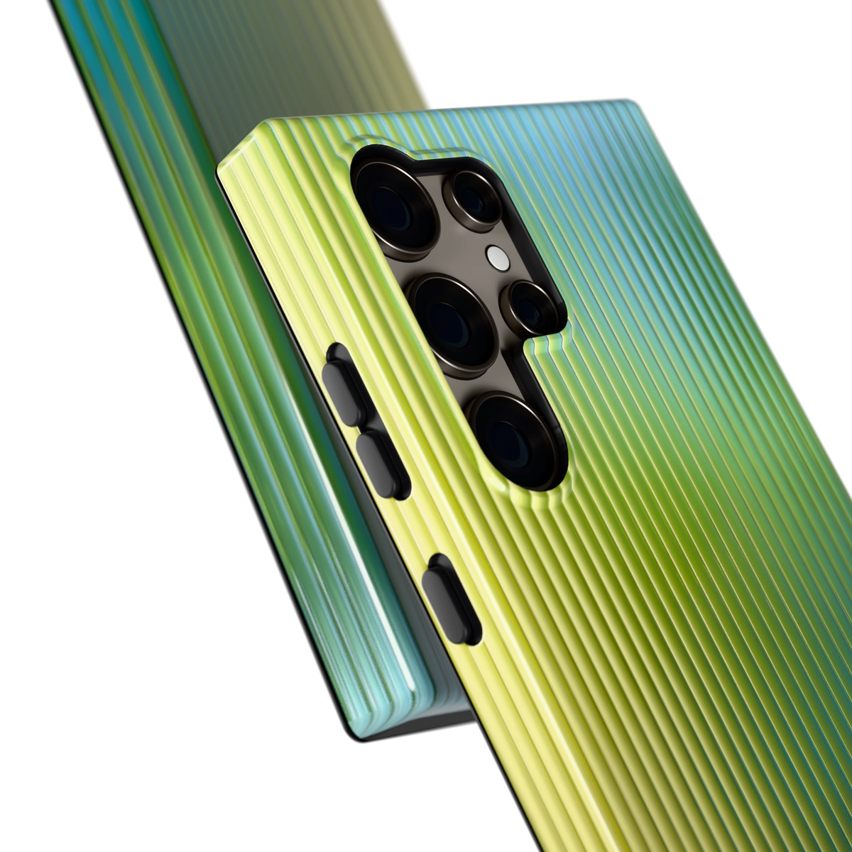 Geribbelde kleurgloed hoesje voor Galaxy S24 Ultra, close-up