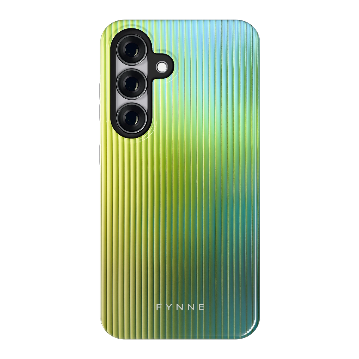 Geribbelde kleurgloed hoesje voor Galaxy S25, achterkant