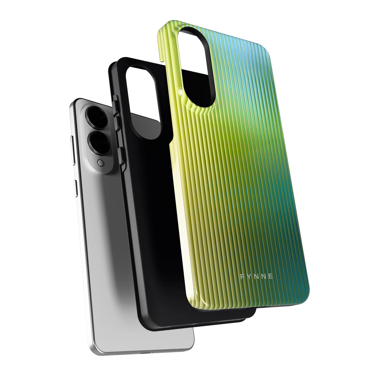 Geribbelde kleurgloed hoesje voor Galaxy S25 Edge, los van de telefoon