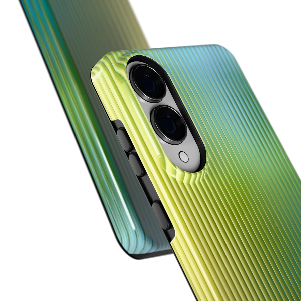 Geribbelde kleurgloed hoesje voor Galaxy S25 Edge, close-up