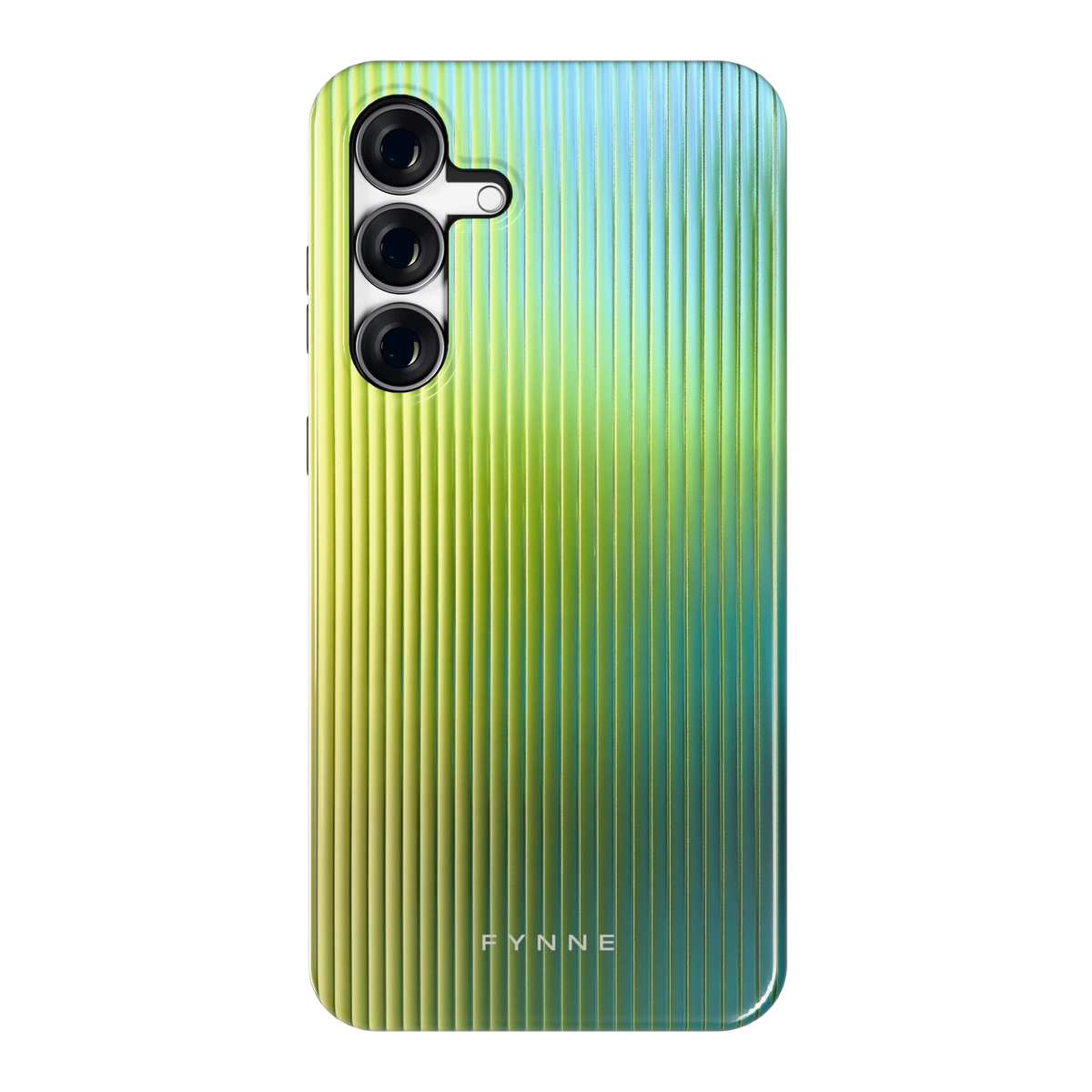 Geribbelde kleurgloed hoesje voor Galaxy S25 FE, achterkant