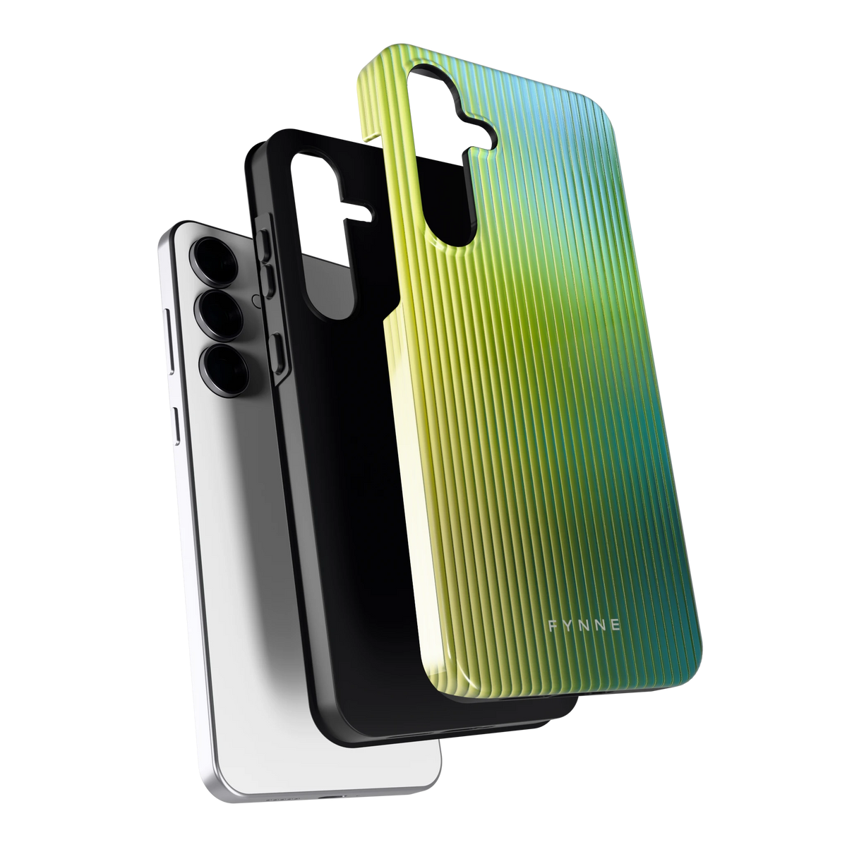 Geribbelde kleurgloed hoesje voor Galaxy S25 FE, los van de telefoon