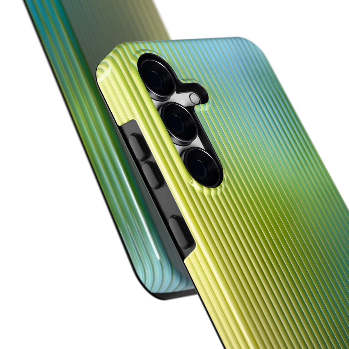 Geribbelde kleurgloed hoesje voor Galaxy S25 FE, close-up