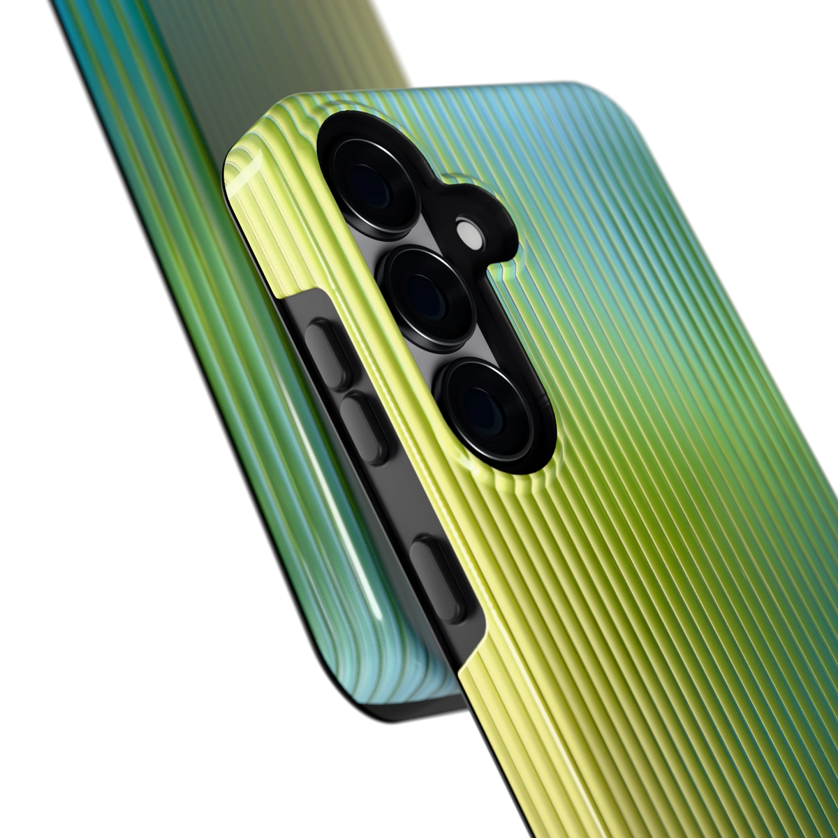 Geribbelde kleurgloed hoesje voor Galaxy S25, close-up